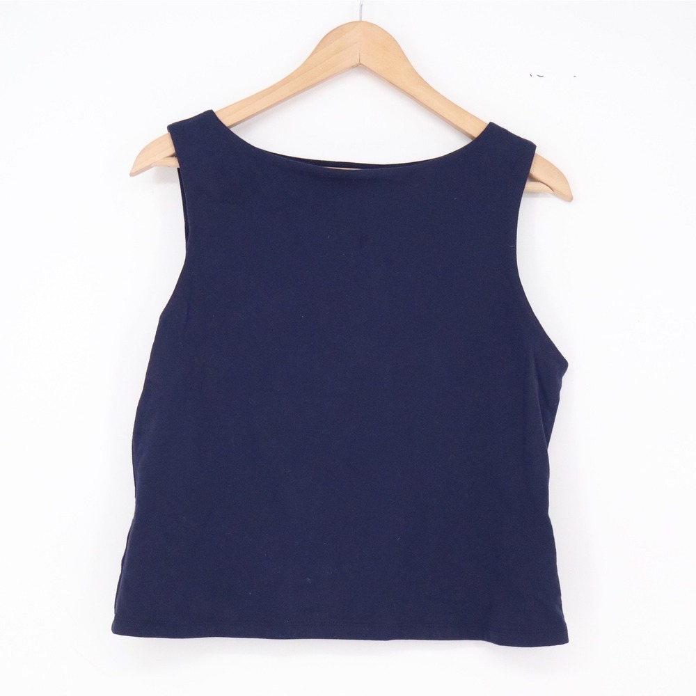 A New Day Tank Top Womens Medium Navy Blue Boat Neck Stretch Excellent